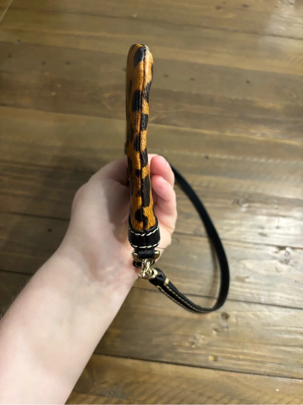 Dooney & Bourke Leopard Print Leather Wristlet